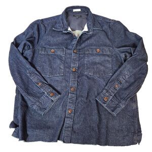 Ted Baker London Shirt Mens Sz 4 US L Denim Over Shirt Long Sleeve Button Up